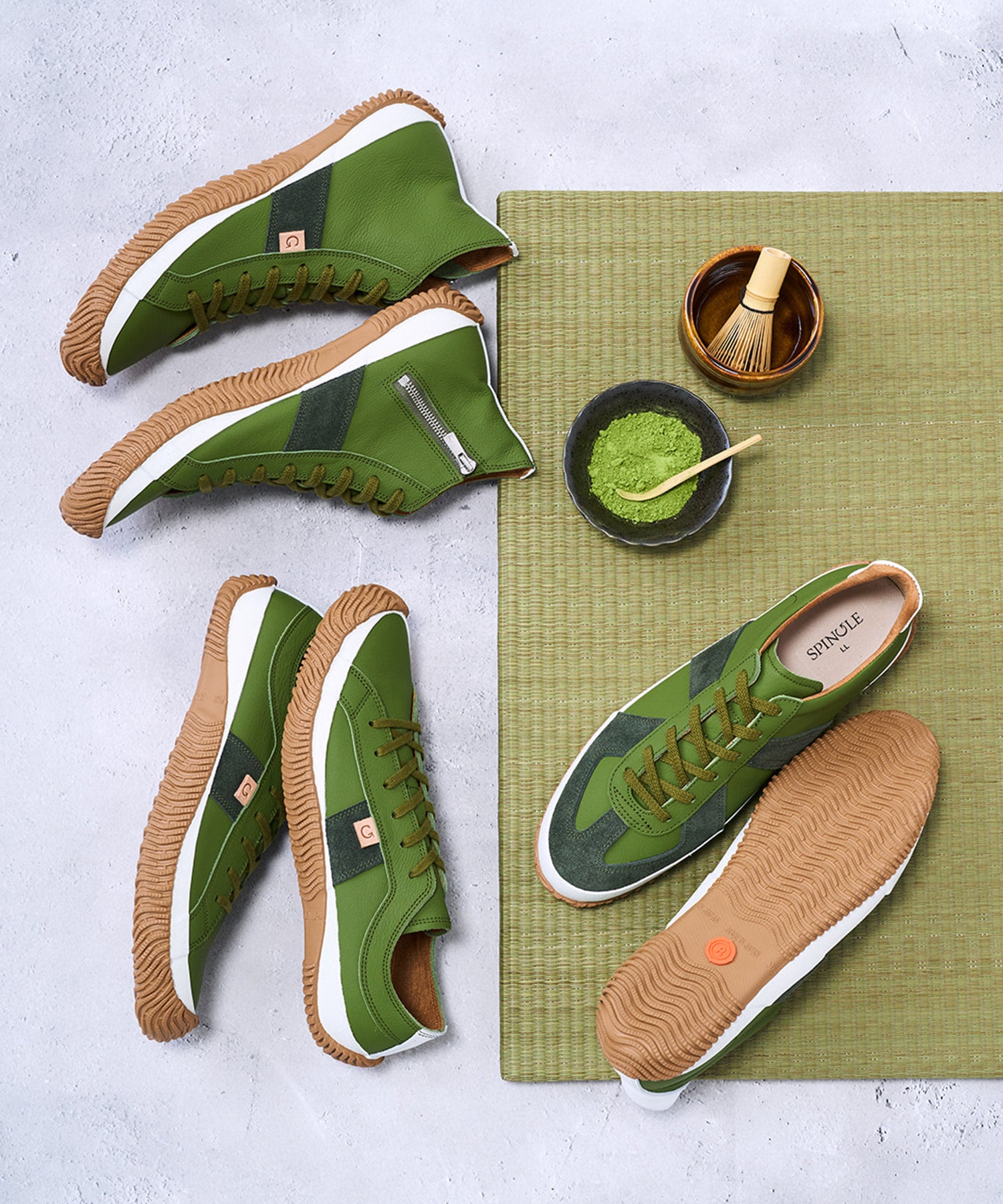 SPINGLE SP-1064 Matcha | Buy Japanese Sneakers | Handmade in